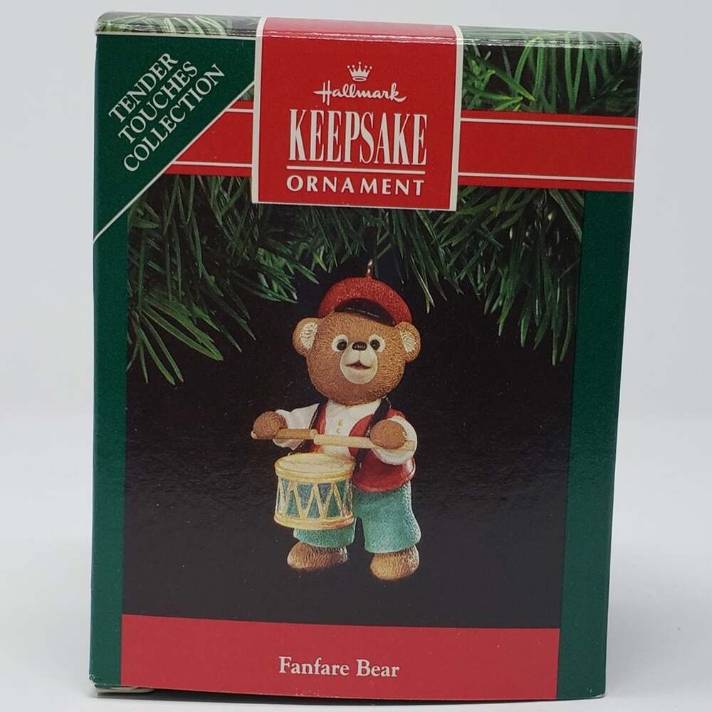 Hallmark 1991 Fanfare Bear Handcrafted Keepsake Holiday Christmas Ornament
